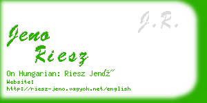 jeno riesz business card